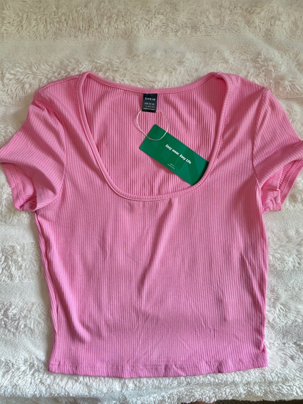NWT Square Neck Basic Rib Tee - Picture 2 of 3